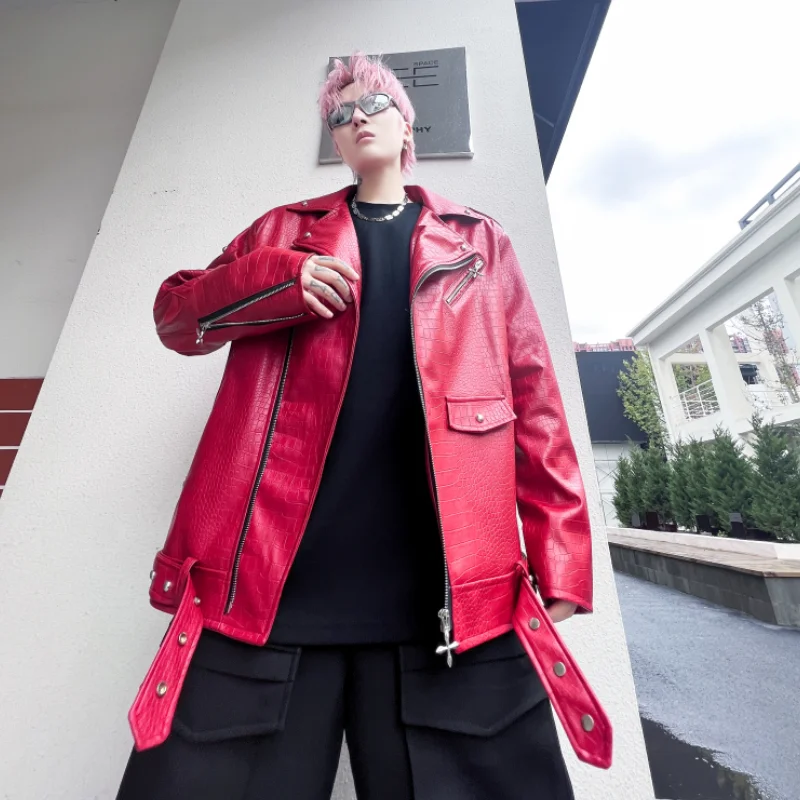 High Quality Crocodile Pattern PU Jacket Mens Fashion Trends Punk Clothes Teenage Faux Leather Motorcycle Coats Loose Streetwear
High Quality Crocodile Pattern PU Jacket Mens Fashion Trends Punk Clothes Teenage Faux Leather Motorcycle Coats Loose Streetwear