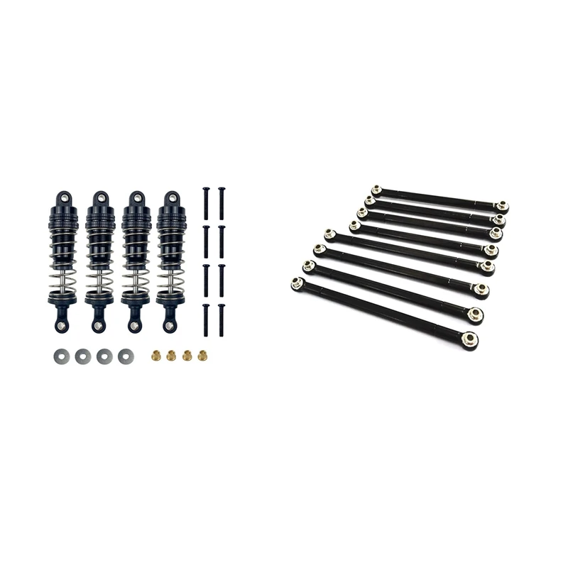 2 Set RC Car Part: 1 Set Metal Shock Absorber Damper & 1 Set Metal Pull Rod Link Rod Linkage Black
2 Set RC Car Part: 1 Set Metal Shock Absorber Damper & 1 Set Metal Pull Rod Link Rod Linkage Black