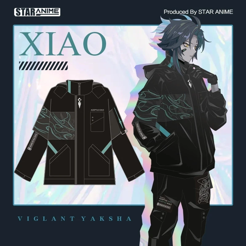 Модное пальто с капюшоном для косплея по мотивам аниме-игры Genshin Impact Xiao, свободная куртка, Повседневная Верхняя одежда на осень и зиму, штаны
Модное пальто с капюшоном для косплея по мотивам аниме-игры Genshin Impact Xiao, свободная куртка, Повседневная Верхняя одежда на осень и зиму, штаны