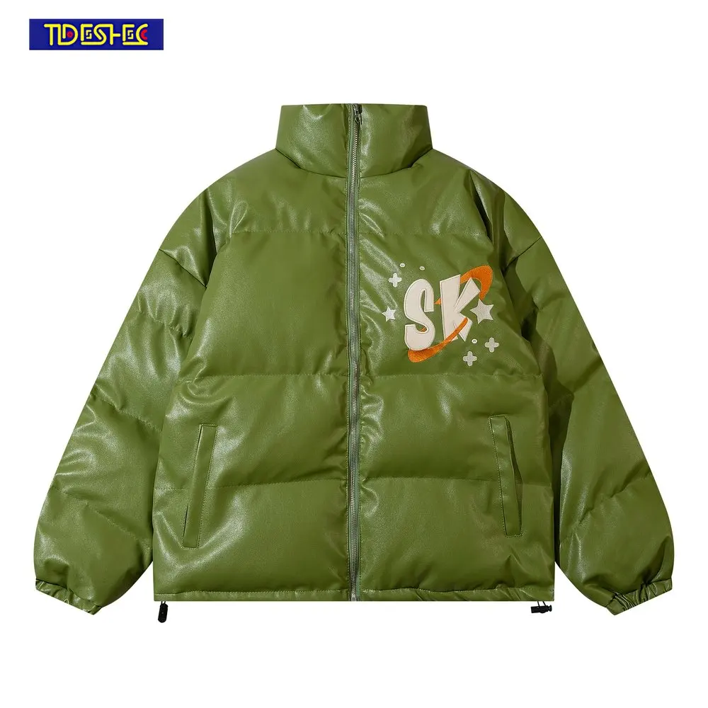 Men Vintage Pu Leather Embroidery Letter Bread Jacket Warm Parka Fashionable Oversized Cotton Jacket Winter Outwear Jacket
Men Vintage Pu Leather Embroidery Letter Bread Jacket Warm Parka Fashionable Oversized Cotton Jacket Winter Outwear Jacket