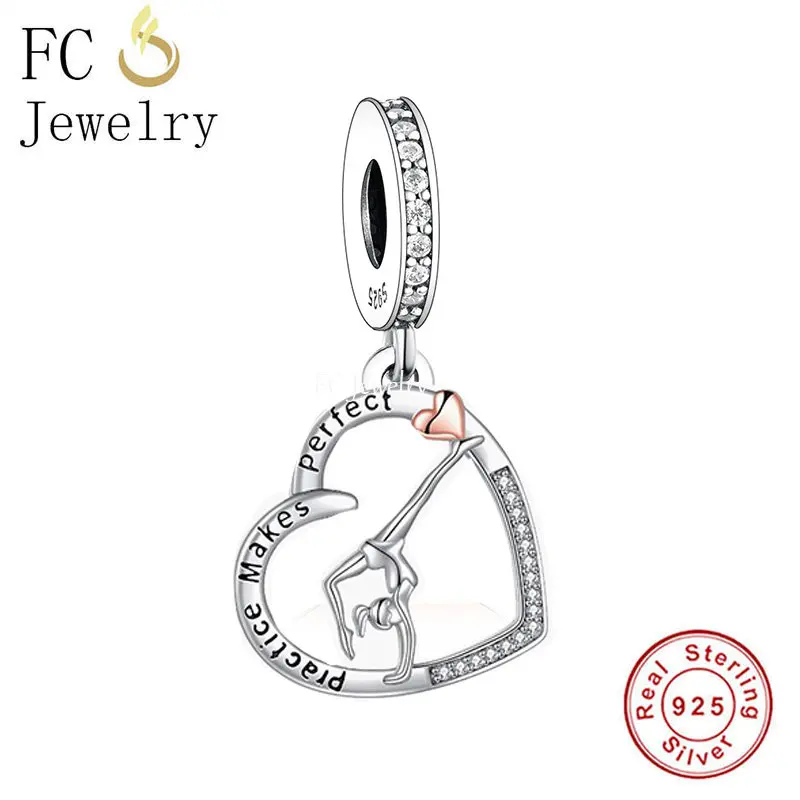 FC Jewelry Fit Original Pan Charms Bracelet 925 Silver Practice Makes Perfect Gymnastics Bead For Making Inspirational Berloque
FC Jewelry Fit Original Pan Charms Bracelet 925 Silver Practice Makes Perfect Gymnastics Bead For Making Inspirational Berloque