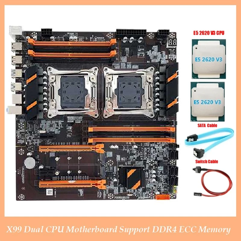 1 компл. Материнская плата X99 материнская плата LGA2011 поддержка DDR4 ECC память материнская плата + 2XE5 2620 V3 ЦП + кабель SATA + кабель переключения
1 компл. Материнская плата X99 материнская плата LGA2011 поддержка DDR4 ECC память материнская плата + 2XE5 2620 V3 ЦП + кабель SATA + кабель переключения