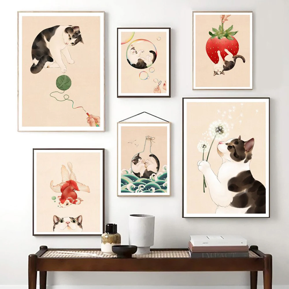 Картина на холсте в стиле ретро с изображением кота, клубники, одуванчика, пузырьков, рыбок, скандинавские плакаты, настенные художественны...
Картина на холсте в стиле ретро с изображением кота, клубники, одуванчика, пузырьков, рыбок, скандинавские плакаты, настенные художественны...