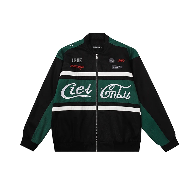 New Retro Color Match Letter Striped Stand Autumn Motorcycle Jacket Mens Harajuku Streetwear Outwear Casual Windbreaker Coat
New Retro Color Match Letter Striped Stand Autumn Motorcycle Jacket Mens Harajuku Streetwear Outwear Casual Windbreaker Coat
