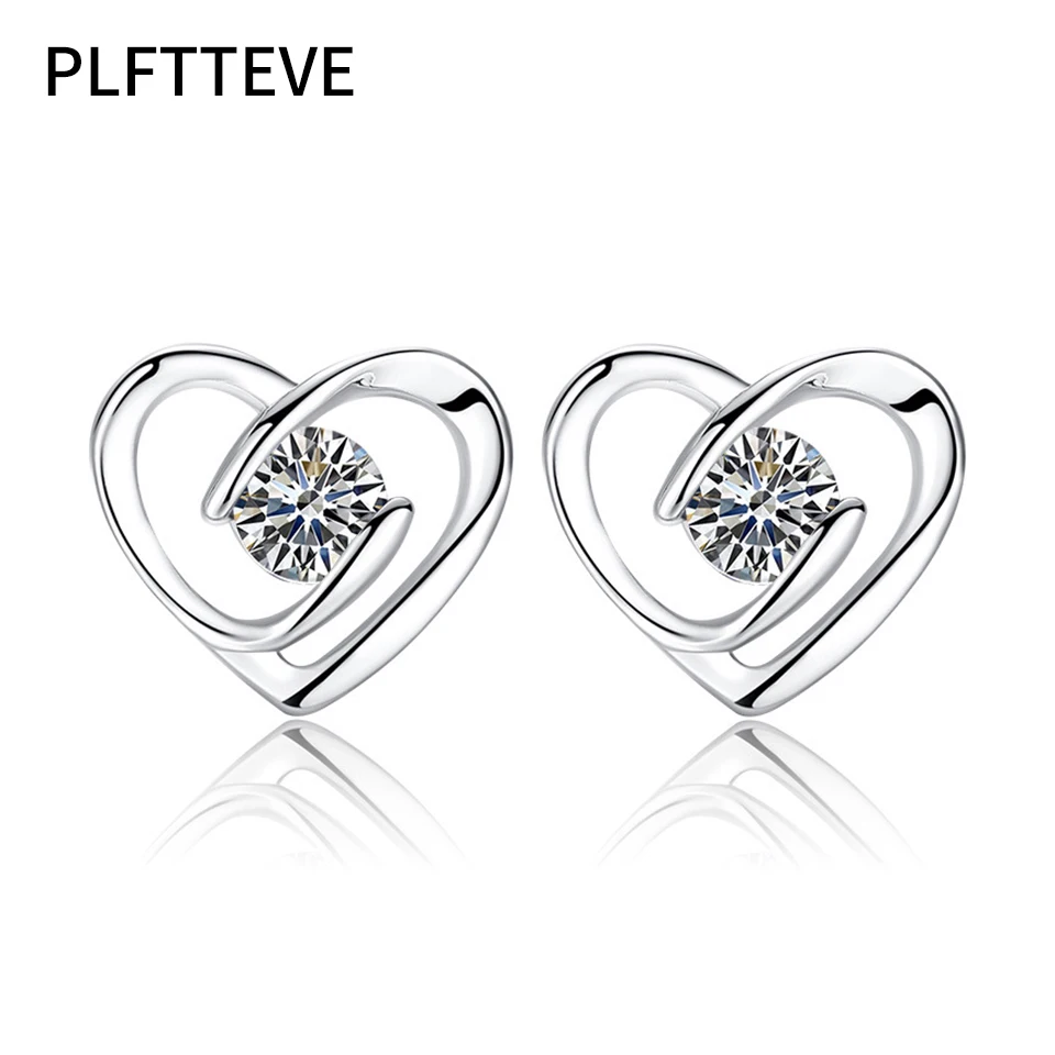 Zircon Heart Stud Earrings For Women Girls Silver Color Small Earring Female Fashion Wedding Ear Jewelry Brincos Birthday Gift
Zircon Heart Stud Earrings For Women Girls Silver Color Small Earring Female Fashion Wedding Ear Jewelry Brincos Birthday Gift