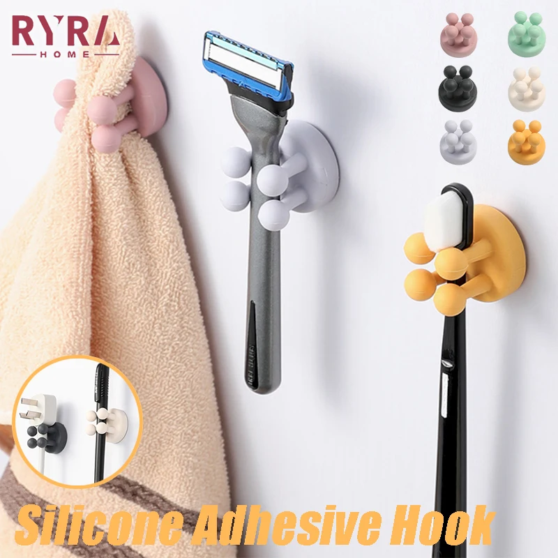 1PC Silicone Toothbrush Holders Multi-Function Self Adhesive Wall Mounted Single Hook Punch-Free Waterproof Storage Hooks
1PC Silicone Toothbrush Holders Multi-Function Self Adhesive Wall Mounted Single Hook Punch-Free Waterproof Storage Hooks