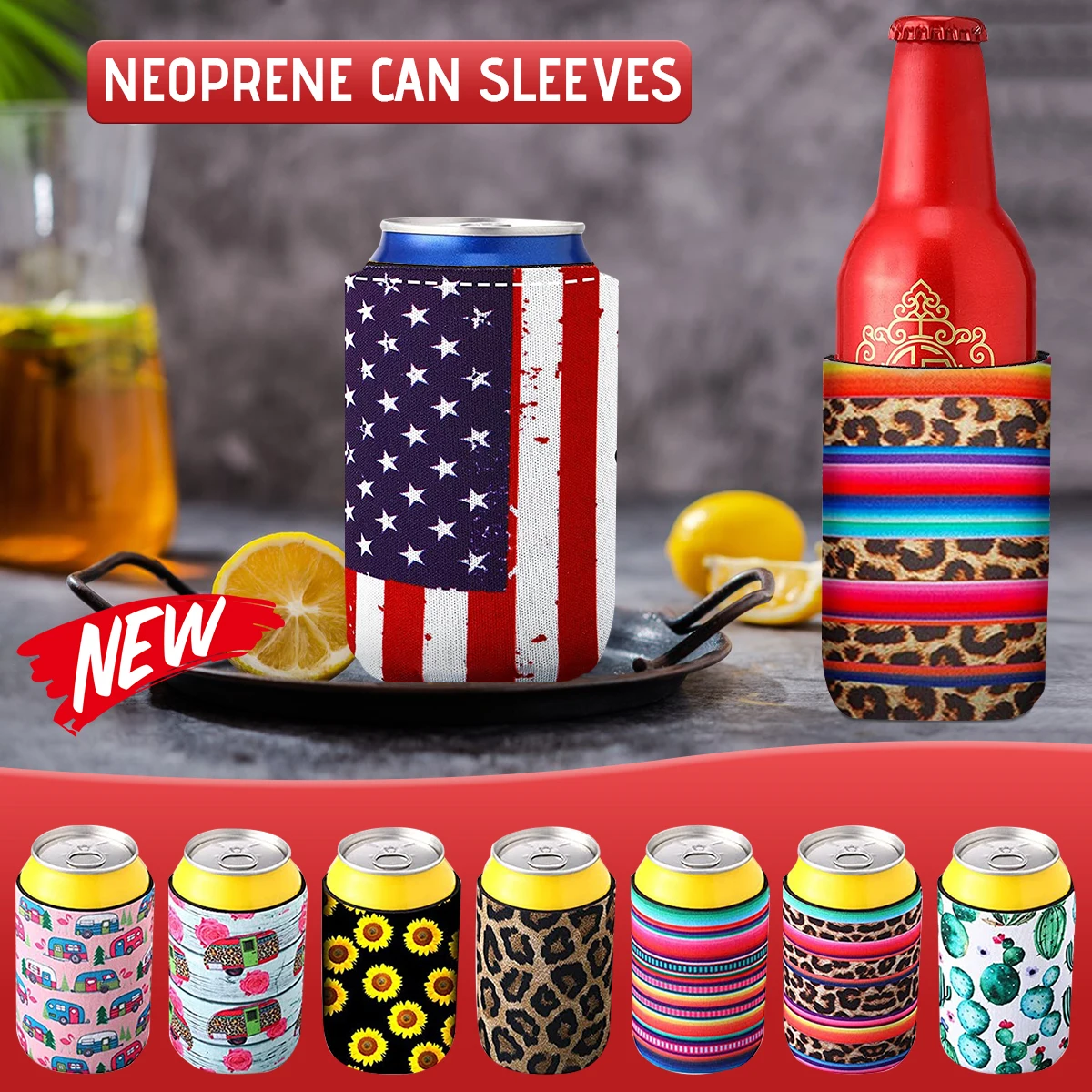 Summer Can Sleeves Neoprene Drink Cooler Accessories Can Covers Reusable Drink Cooler Holders for Beer Water Bottles
Summer Can Sleeves Neoprene Drink Cooler Accessories Can Covers Reusable Drink Cooler Holders for Beer Water Bottles