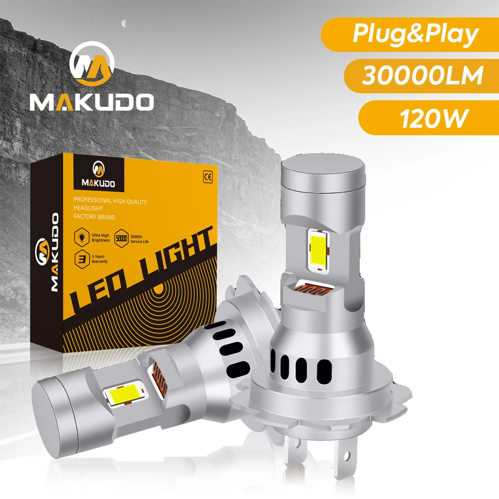 MAKUDO H7 LED Headlights 30000LM High Beam Low Beam Two-sided CSP Chips Plug and Play Wireless Diode Mini Car Lights Adapter 12V
MAKUDO H7 LED Headlights 30000LM High Beam Low Beam Two-sided CSP Chips Plug and Play Wireless Diode Mini Car Lights Adapter 12V