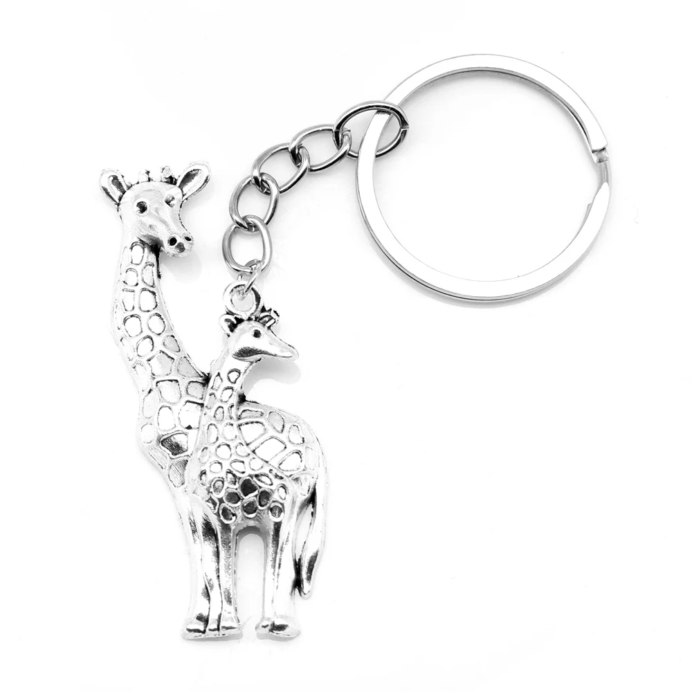 1pcs Antique Silver Color 26x55mm Mother And Child Giraffe Keychain Handmade Jewerly Diy
1pcs Antique Silver Color 26x55mm Mother And Child Giraffe Keychain Handmade Jewerly Diy