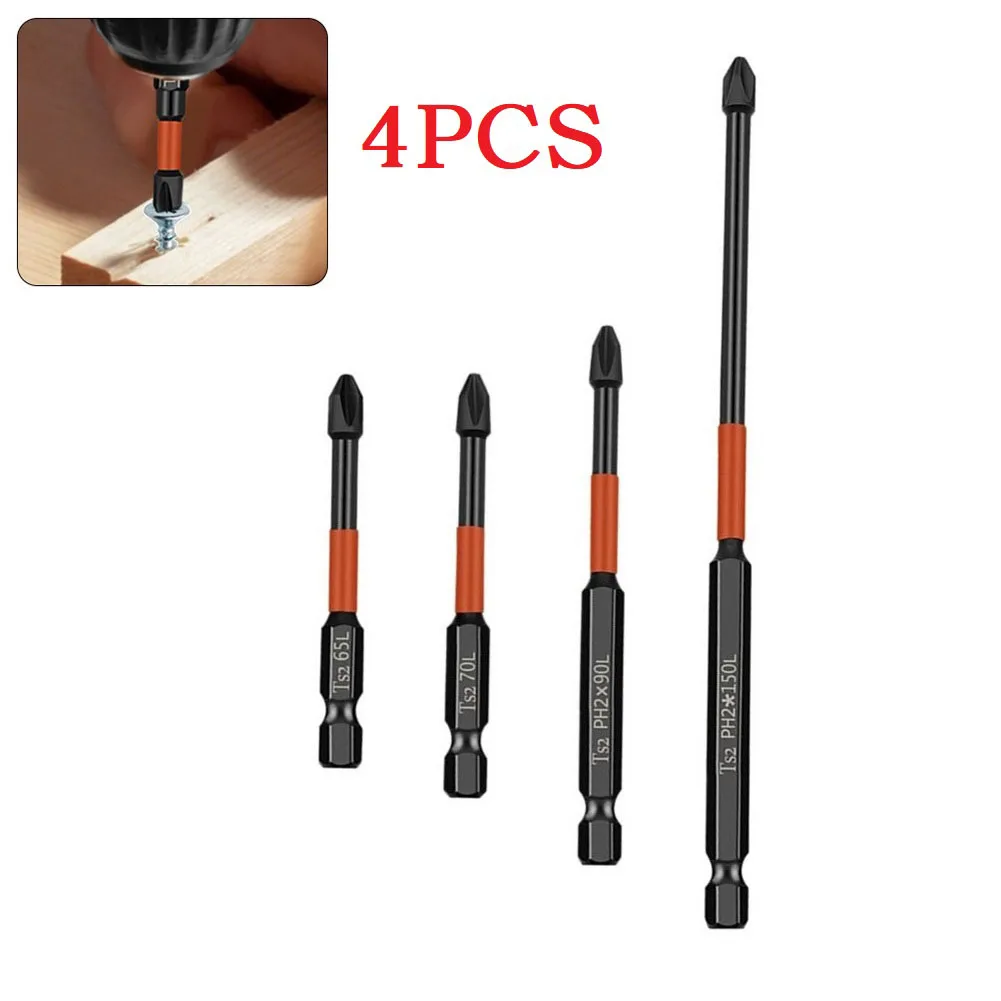 4Pcs Cross Drill Bit PH2 Magnetic Head 65/70/90/150mm Length 6.35mm Hex Shank Electric Screwdriver Impact Drill Tool Accessories
4Pcs Cross Drill Bit PH2 Magnetic Head 65/70/90/150mm Length 6.35mm Hex Shank Electric Screwdriver Impact Drill Tool Accessories