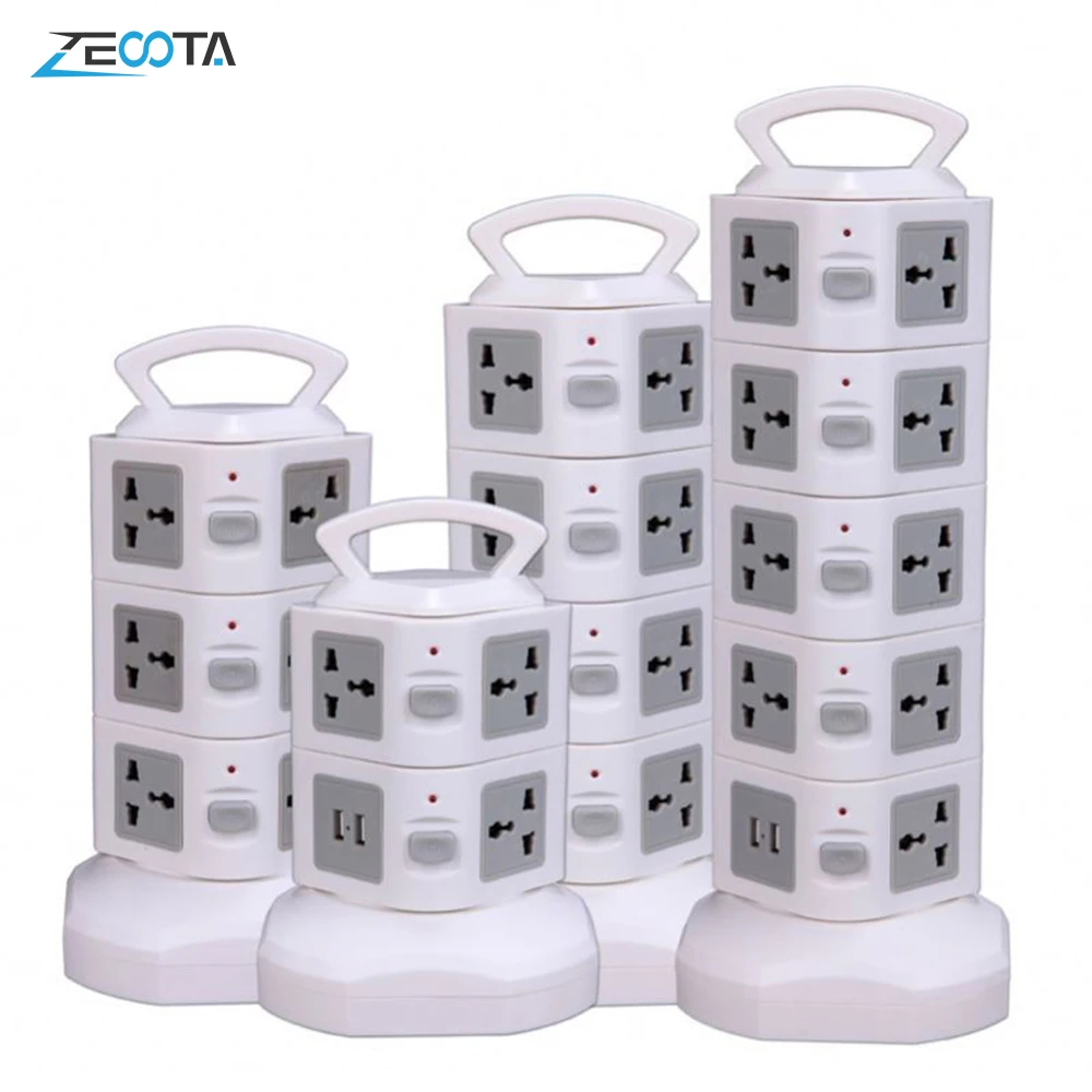 Tower Power Strip Vertical Surge Protector Multi Socket Electrical Plug Outlet Dual USB Universal Jack Outlets 3m Extention Cord
Tower Power Strip Vertical Surge Protector Multi Socket Electrical Plug Outlet Dual USB Universal Jack Outlets 3m Extention Cord