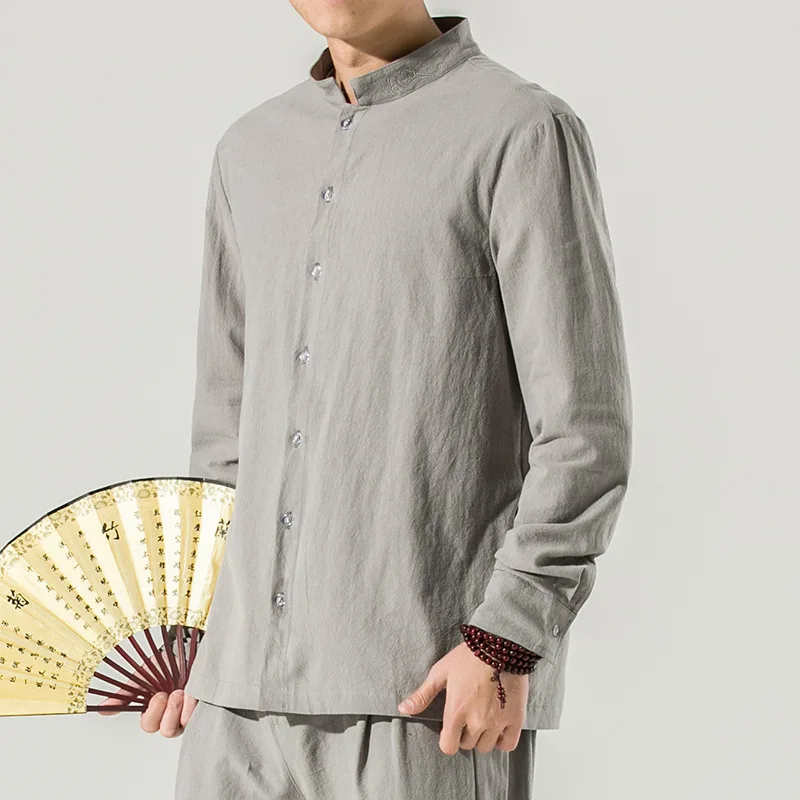Shirts Men's Spring/Summer Cotton Linen Casual Neckline Embroidered Shirts Large Size Stand Collar Retro Long Sleeve Shirts
Shirts Men's Spring/Summer Cotton Linen Casual Neckline Embroidered Shirts Large Size Stand Collar Retro Long Sleeve Shirts