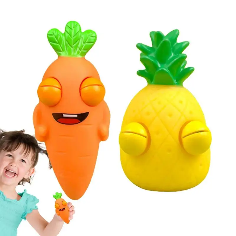 

Anti Stress Squeeze Toys Simulation Pineapple Carrot Fruit Fun Pinch Toy Stretchy Cute Soft Pinch Toy Relieve Stress Non-sticky