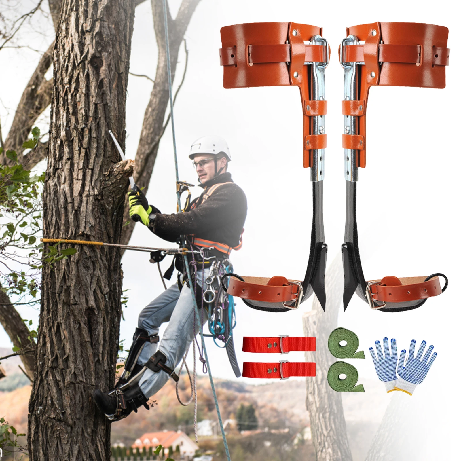 Tree Climber Equipment Upright Boutique Leather Forging And Tree Climbing Tool Foot Tie With Gloves For Tree Work Supplies
Tree Climber Equipment Upright Boutique Leather Forging And Tree Climbing Tool Foot Tie With Gloves For Tree Work Supplies