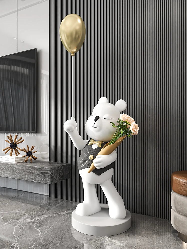 Home Decor Creative Bouquet Bear Statue Large Floor Decoration Sculpture Light Luxury Living Room Decorative Figurines Ornaments
Home Decor Creative Bouquet Bear Statue Large Floor Decoration Sculpture Light Luxury Living Room Decorative Figurines Ornaments