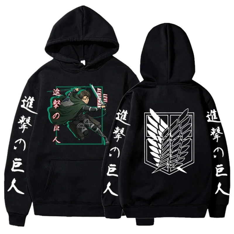 Anime Attack on Titan Levi Ackerman Printed Hoodies Men/Women Casual Hooded Sweatshirt Fashion Streetwear Harajuku Pullover
Anime Attack on Titan Levi Ackerman Printed Hoodies Men/Women Casual Hooded Sweatshirt Fashion Streetwear Harajuku Pullover
