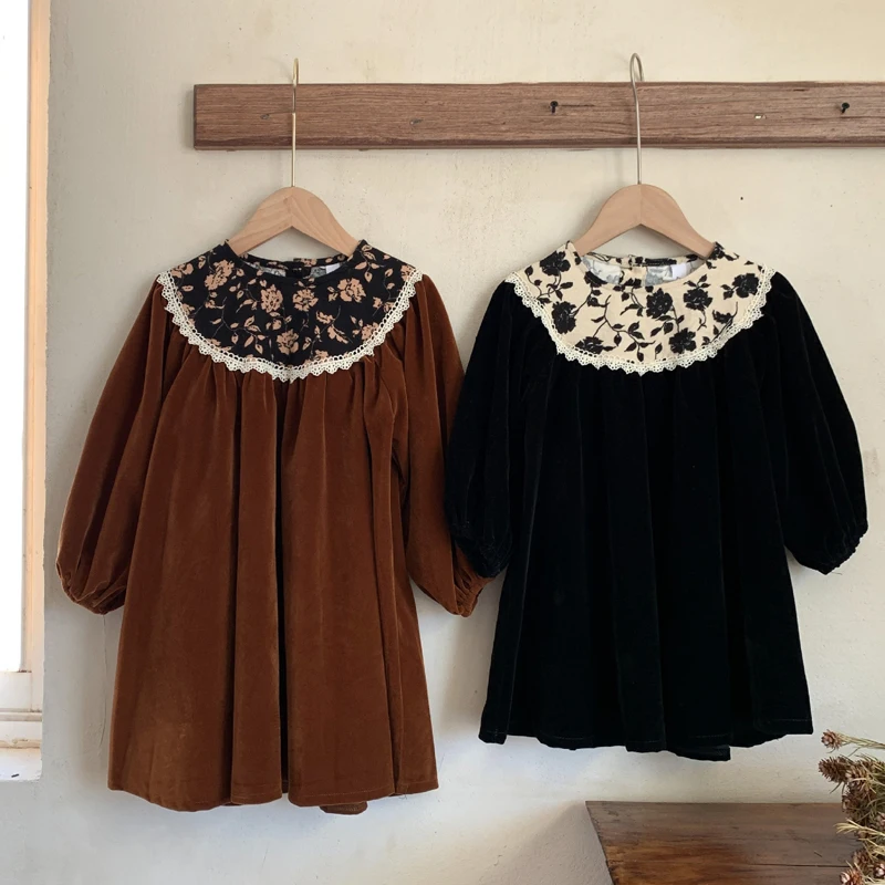 Girls Dresses 2022 Long Sleeve Floarl Patchwork Dress Autumn & Winter Girl Velvet Dress Kids Princess Dress Toddler Clothes 
Girls Dresses 2022 Long Sleeve Floarl Patchwork Dress Autumn & Winter Girl Velvet Dress Kids Princess Dress Toddler Clothes