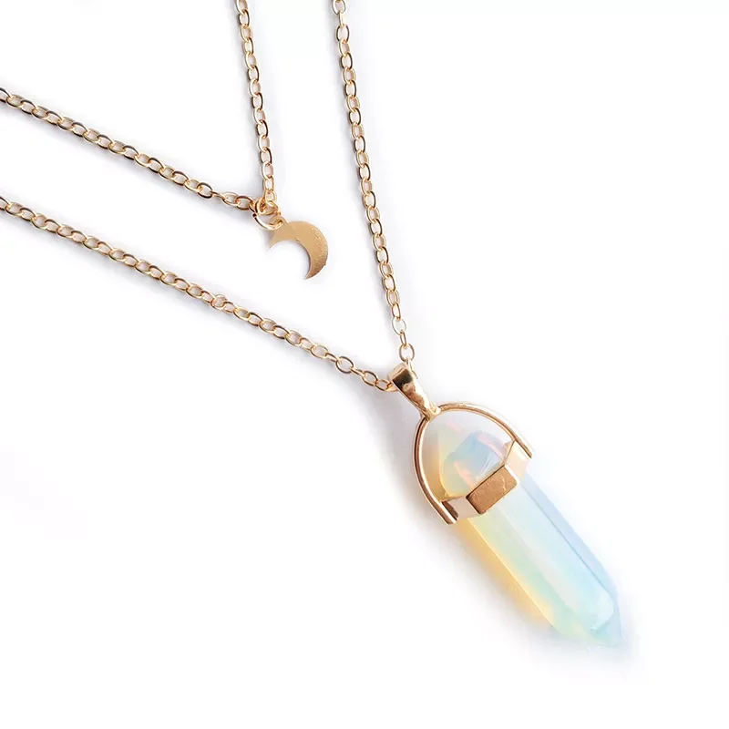 2PCS/SET NEW Natural Crystal Stone Collarbone Necklace Chakra Hexagon Opal Pendant Necklace Female Quartz Crystal Necklace Gift
2PCS/SET NEW Natural Crystal Stone Collarbone Necklace Chakra Hexagon Opal Pendant Necklace Female Quartz Crystal Necklace Gift