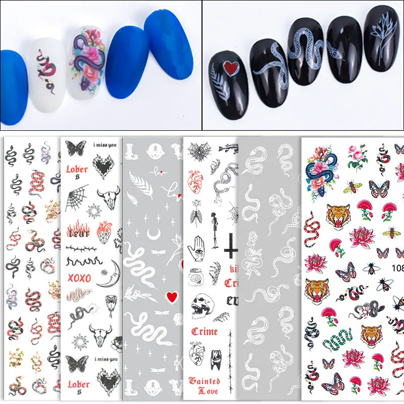 3Sheets Nail Art Stickers Snake Element Insect Series Self-adhesive Nail Decals DIY Multicolor Manicure Decorations Accessories
3Sheets Nail Art Stickers Snake Element Insect Series Self-adhesive Nail Decals DIY Multicolor Manicure Decorations Accessories