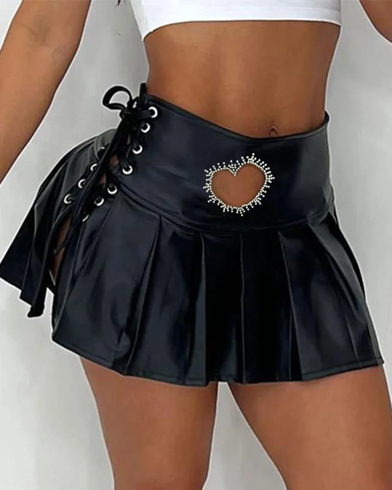 PU Leather Grommet Eyelet Lace-up Pleated Skirt Women High Waist Sexy Fashion Mini Skirts Hollow Out Club
PU Leather Grommet Eyelet Lace-up Pleated Skirt Women High Waist Sexy Fashion Mini Skirts Hollow Out Club