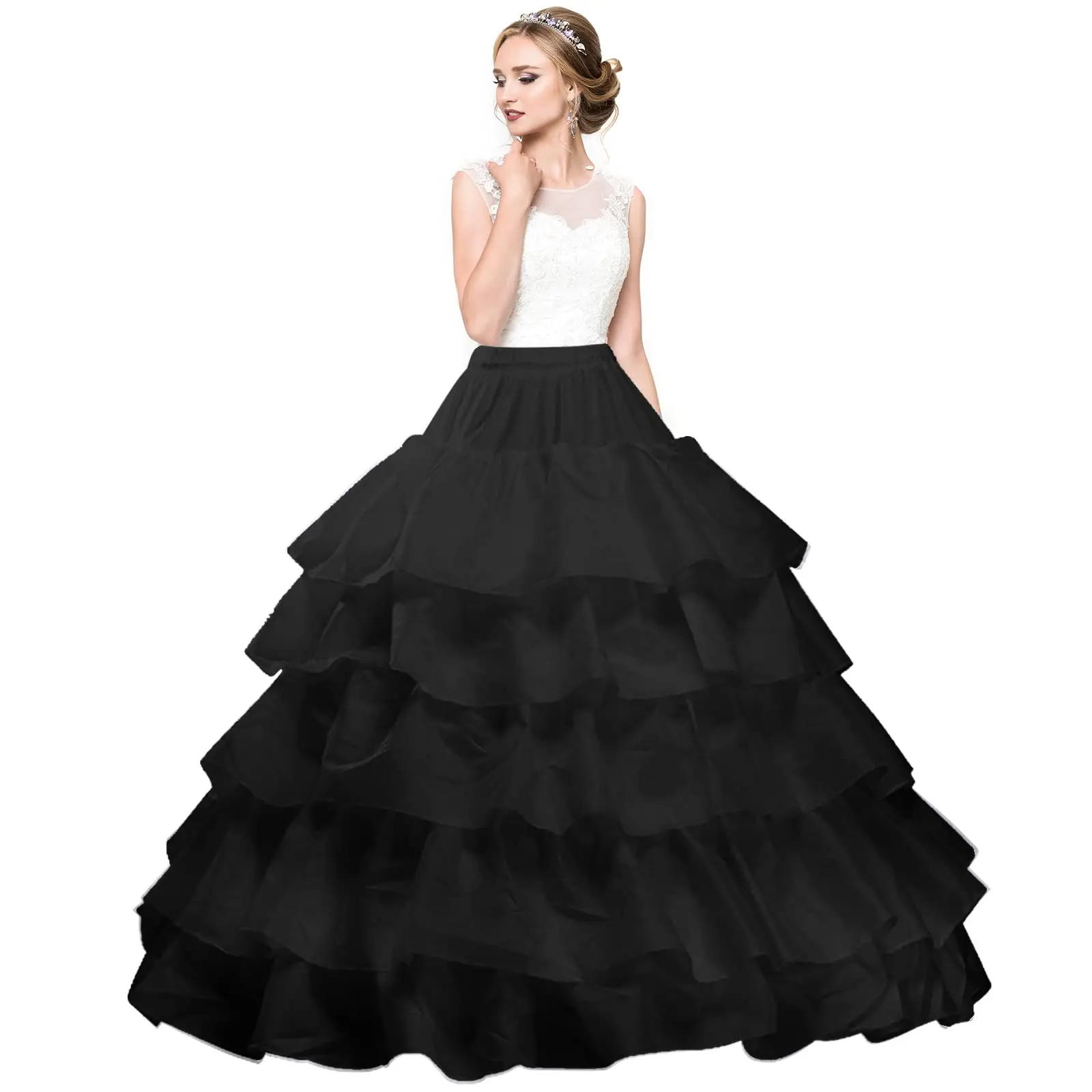 

Crinoline Petticoat 6 Hoop Ball Gown Skirt Slips Long Underskirt for Wedding Bridal Dres 2023