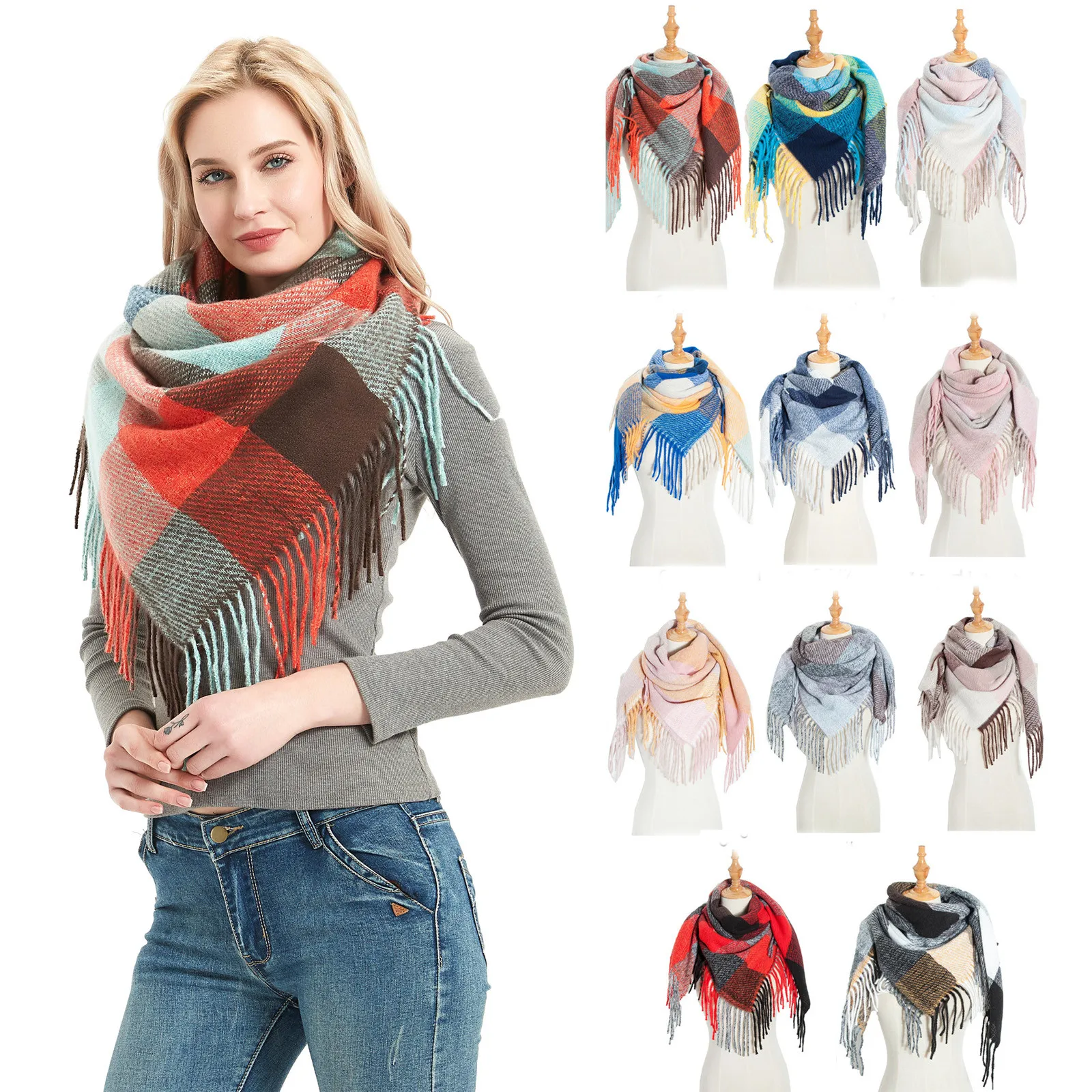 Scarf for Mens Fashion Winter Women Colorful Scarf Casual Square Tassel Scarf Shawl Scarf Collar Women
Scarf for Mens Fashion Winter Women Colorful Scarf Casual Square Tassel Scarf Shawl Scarf Collar Women
