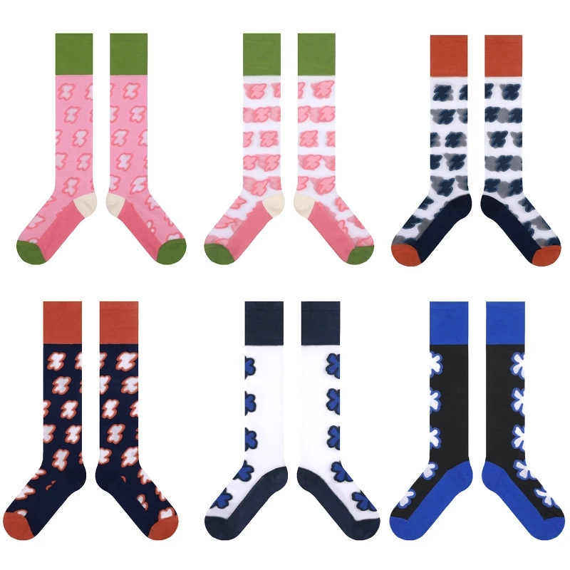 573B Women Thin Calf Socks Sweet Floral Glass Fiber Splicing Colorblock Stockings
573B Women Thin Calf Socks Sweet Floral Glass Fiber Splicing Colorblock Stockings