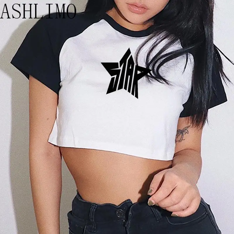 Star Top High Street Harajuku Retro Fashion Gothic Short Sleeve Cropped Top Short Navel Sexy Top Aesthetics Female Y2K Clothes
Star Top High Street Harajuku Retro Fashion Gothic Short Sleeve Cropped Top Short Navel Sexy Top Aesthetics Female Y2K Clothes