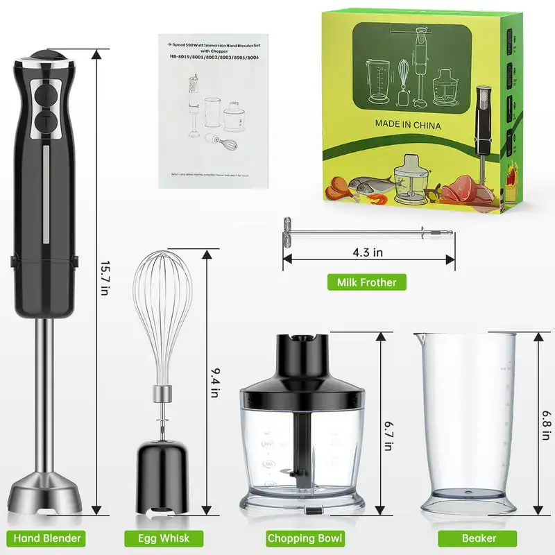 Blender, 5-in-1 Immersion Hand Blender,12 Speed Turbo Mode Stick Blender for Make Smoothie, Milk Shakes,Juice ,Sauces
Blender, 5-in-1 Immersion Hand Blender,12 Speed Turbo Mode Stick Blender for Make Smoothie, Milk Shakes,Juice ,Sauces