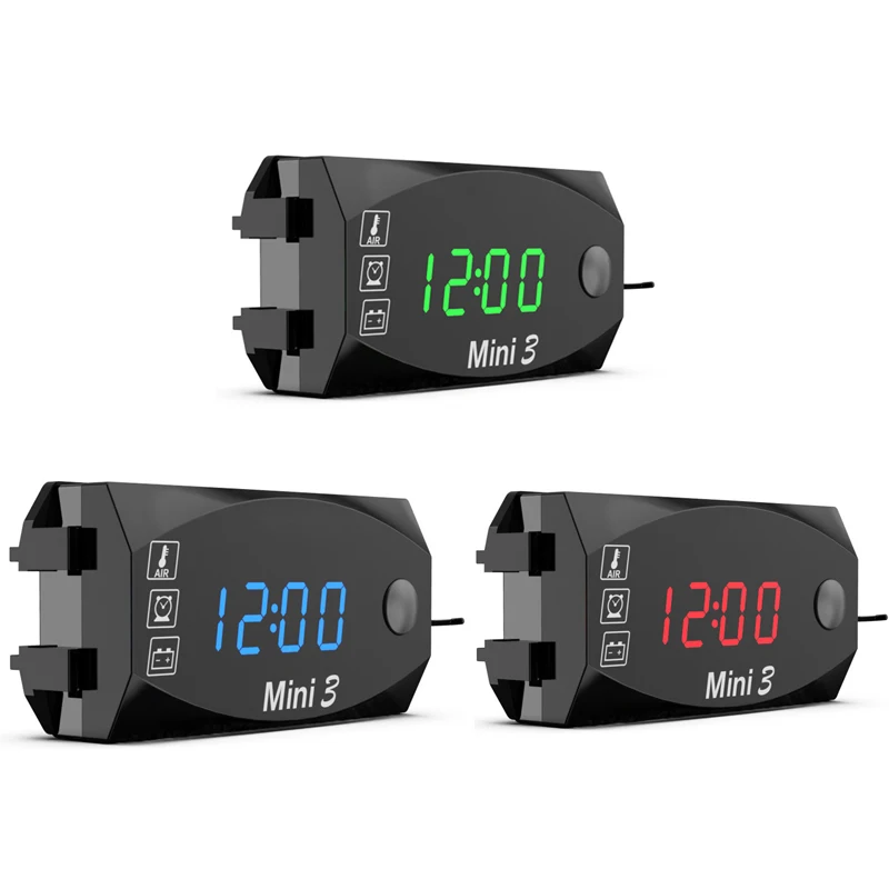 Multifunction Digital Time Clock Thermometer Voltmeter DC 12V 3 In 1 LED Display for Motorcycle Scooter Car Boat IP67 Waterproof
Multifunction Digital Time Clock Thermometer Voltmeter DC 12V 3 In 1 LED Display for Motorcycle Scooter Car Boat IP67 Waterproof