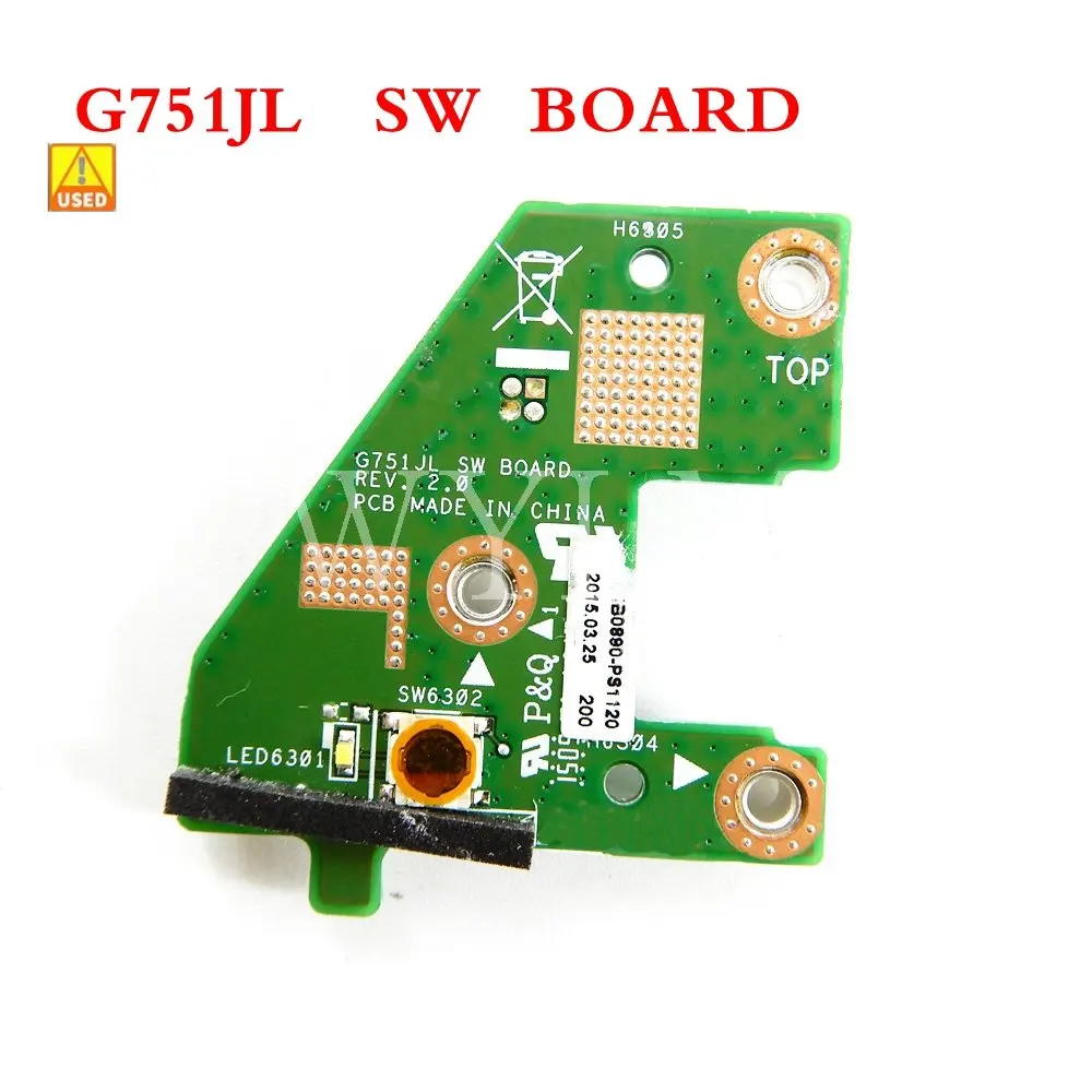 Б/у плата G751JL SW для ASUS G751, G751J, G751JL, G751JY, G751JM, G751JT, плата питания с разъемом питания постоянного тока, панель переключателя
Б/у плата G751JL SW для ASUS G751, G751J, G751JL, G751JY, G751JM, G751JT, плата питания с разъемом питания постоянного тока, панель переключателя