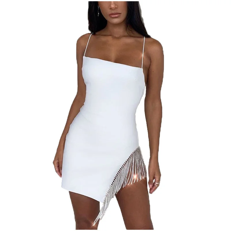 WYWMY Sexy Tassel Diamonds Stones Dresses Women Spaghetti Straps Backless Split Bodycon Dress Elegant Sleeveless Party Dresses
WYWMY Sexy Tassel Diamonds Stones Dresses Women Spaghetti Straps Backless Split Bodycon Dress Elegant Sleeveless Party Dresses