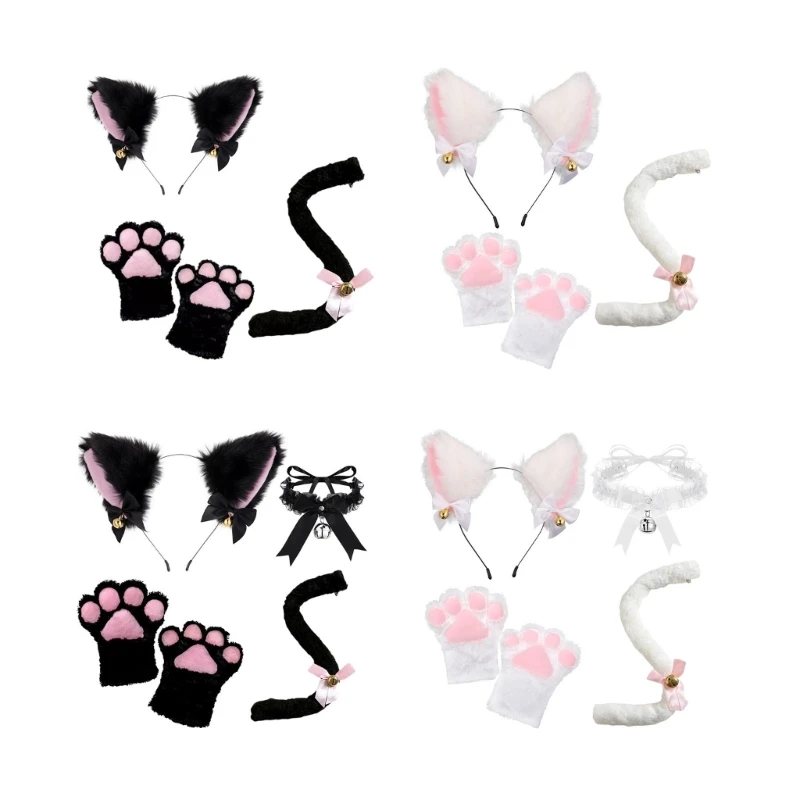 Kids-Animal Costume Cat Ears Headband Tail Gloves Bell Lace Choker 3/4Pcs HXBA
Kids-Animal Costume Cat Ears Headband Tail Gloves Bell Lace Choker 3/4Pcs HXBA