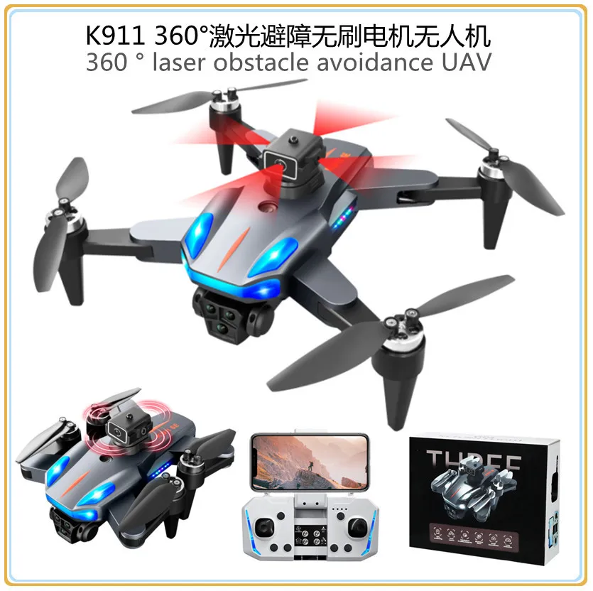 

New Professional Drone K911 GPS 4K 8K ESC HD Three Camera FPV 1200 Km Aerial Photography Brushless Motor Foldable Quadcopter Toy