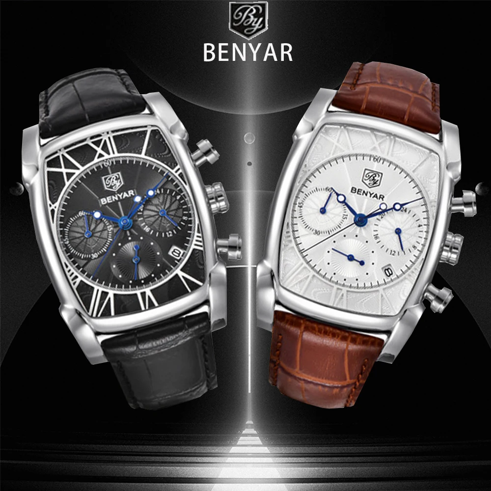 Benyar Square Men Watch Top Brand Luxury Business Waterproof Quartz Leather Sport Wrist Watch Men Clock Male Relogio Masculino
Benyar Square Men Watch Top Brand Luxury Business Waterproof Quartz Leather Sport Wrist Watch Men Clock Male Relogio Masculino