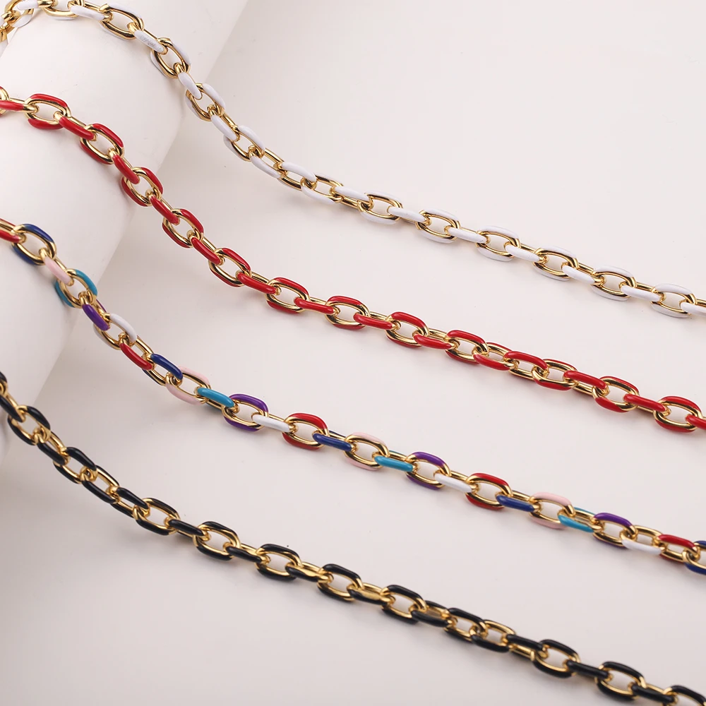 1M 7mm Width Stainless Steel Cuba Enamel Rolo Cable Link O Shape Thick Chain for Jewelry Making DIY Necklace Bracelet 18K Gold
1M 7mm Width Stainless Steel Cuba Enamel Rolo Cable Link O Shape Thick Chain for Jewelry Making DIY Necklace Bracelet 18K Gold