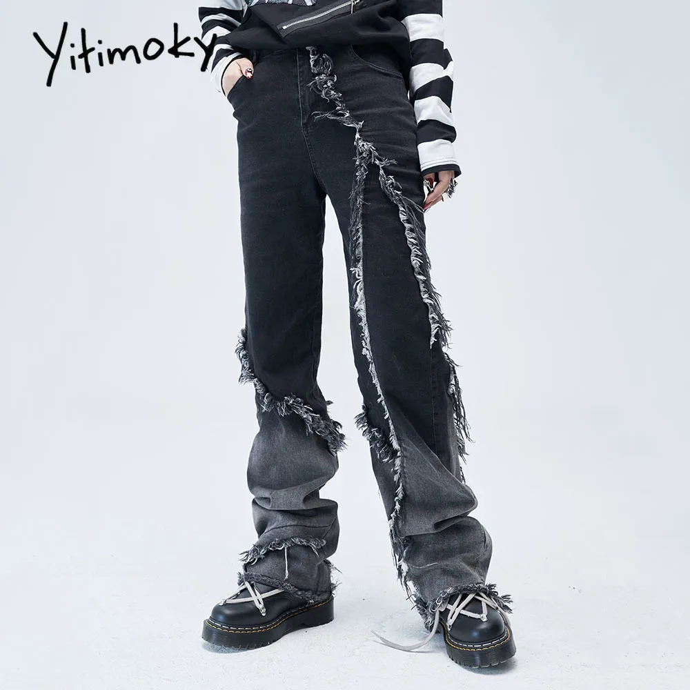 Yitimoky Harajuku Street High Waist Straight Wide Leg Jeans 2022 Fashion Chic Raw Edge Autumn Women All-match Denim Trousers
Yitimoky Harajuku Street High Waist Straight Wide Leg Jeans 2022 Fashion Chic Raw Edge Autumn Women All-match Denim Trousers