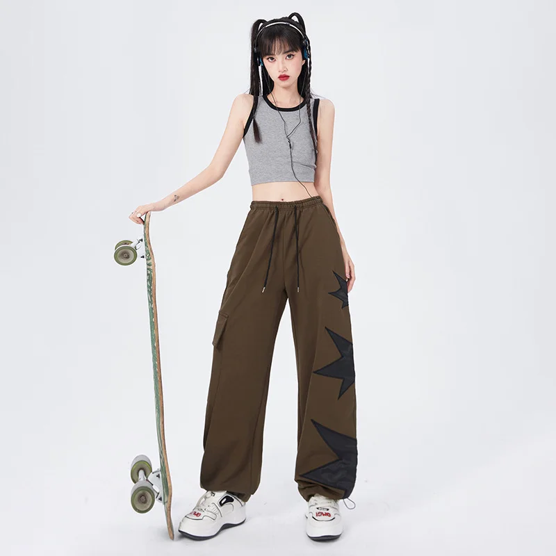Brown American Overalls Women's Spring and Autumn 2023 New High Waist Street Hip-hop Straight Loose Wide-leg Leisure Pants
Brown American Overalls Women's Spring and Autumn 2023 New High Waist Street Hip-hop Straight Loose Wide-leg Leisure Pants