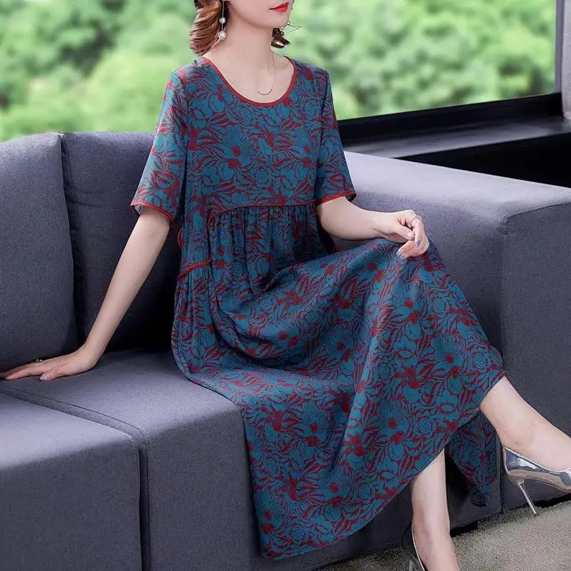 summer dress female elegant half short sleeve round neck loose fit for women folds patchwork long dresses fashion v53
summer dress female elegant half short sleeve round neck loose fit for women folds patchwork long dresses fashion v53