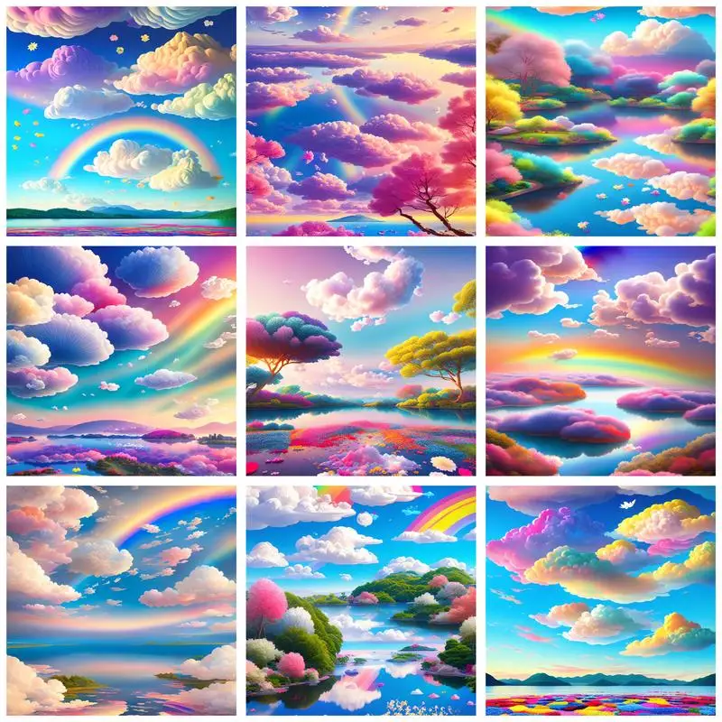 GATYZTORY Modern Diamond Embroidery With Frame Cross Stitch Adults Crafts Rainbow Sky Landscape Diy Gift Paint Set Fantasy
GATYZTORY Modern Diamond Embroidery With Frame Cross Stitch Adults Crafts Rainbow Sky Landscape Diy Gift Paint Set Fantasy