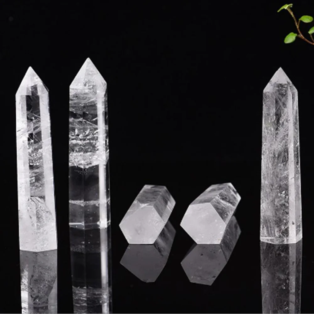 

40-90MM Natural Clear Crystal Obelisk Quartz Rock Mineral Specimen White Crystal Wand Home Decor Reiki Healing Energy Stone