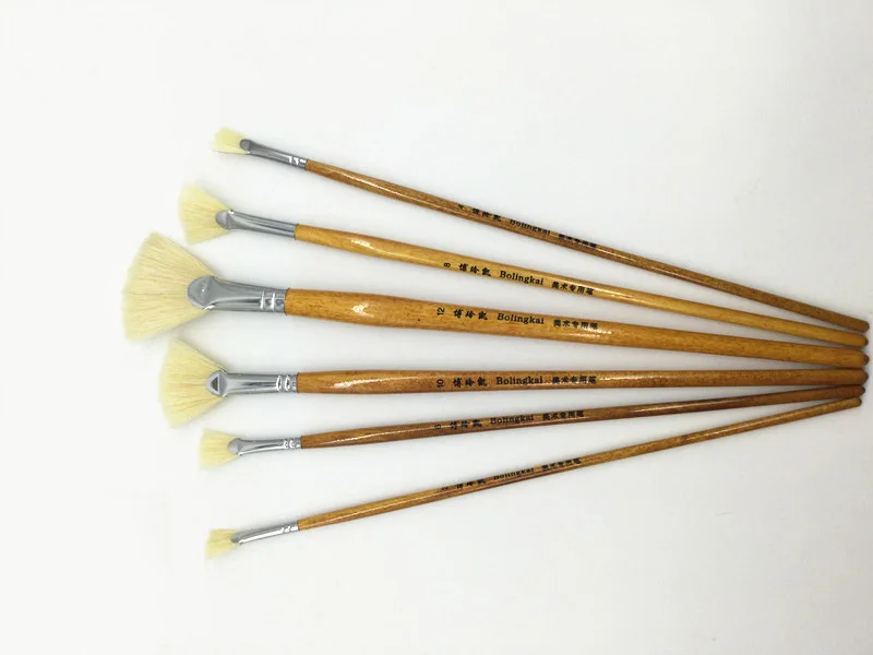 6pcs/set pig bristle fan shap paintbrush oil paint brush artists UV varnish Art pigments watercolor brushes for painting art
6pcs/set pig bristle fan shap paintbrush oil paint brush artists UV varnish Art pigments watercolor brushes for painting art
