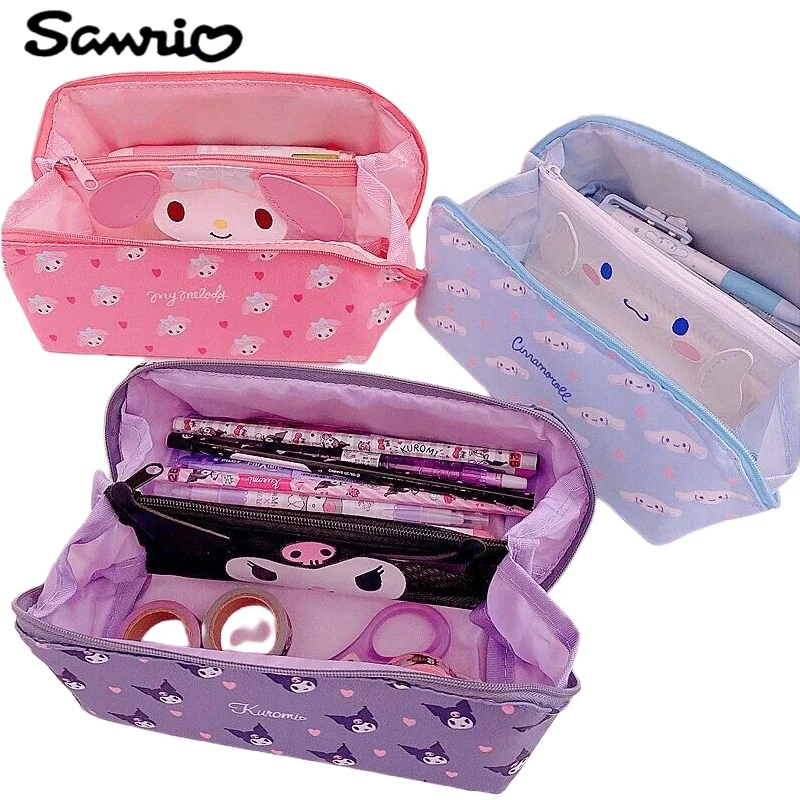 

Sanrio Anime Peripheral Kawaii Cute Cartoon Hello Kitty Kulomi Cinnamon Rolls Stationery Box Creative Pencil Bag Gift Wholesale