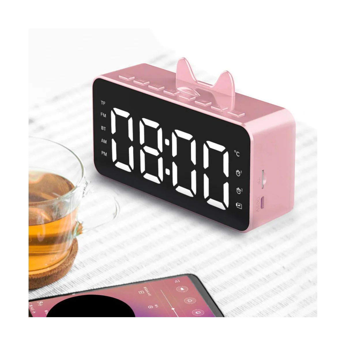 Multi-Function Alarm Radio Desk Clock LCD Display Bluetooth-Compatible Music Playing Digital Alarm for Home Office Black
Multi-Function Alarm Radio Desk Clock LCD Display Bluetooth-Compatible Music Playing Digital Alarm for Home Office Black