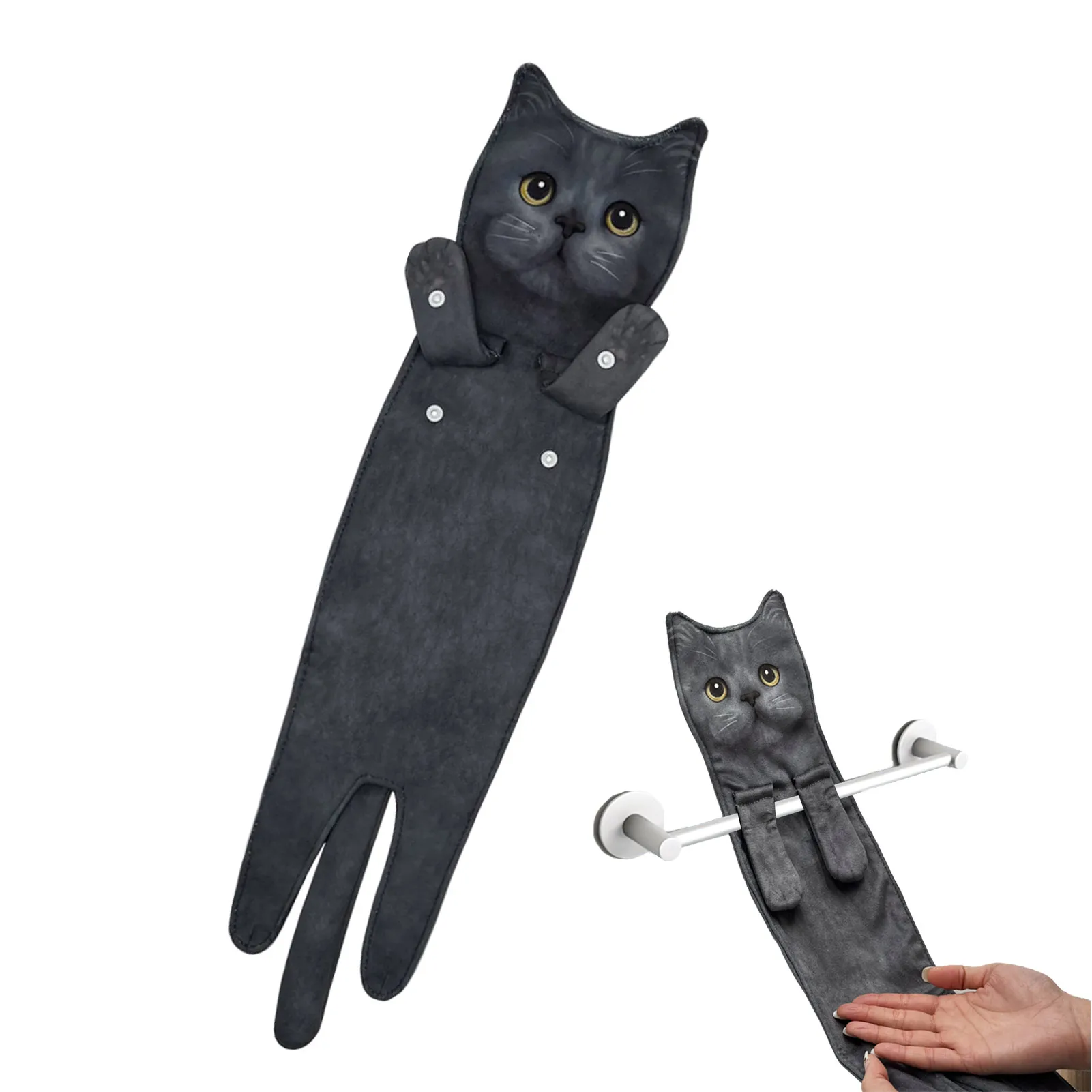 Lovely Cat Hand Towels Soft Long Cat Shape Wipe Handkerchiefs Bathroom Decorative Cat Shaped Towels Gifts for Cat Lovers 22.5in
Lovely Cat Hand Towels Soft Long Cat Shape Wipe Handkerchiefs Bathroom Decorative Cat Shaped Towels Gifts for Cat Lovers 22.5in