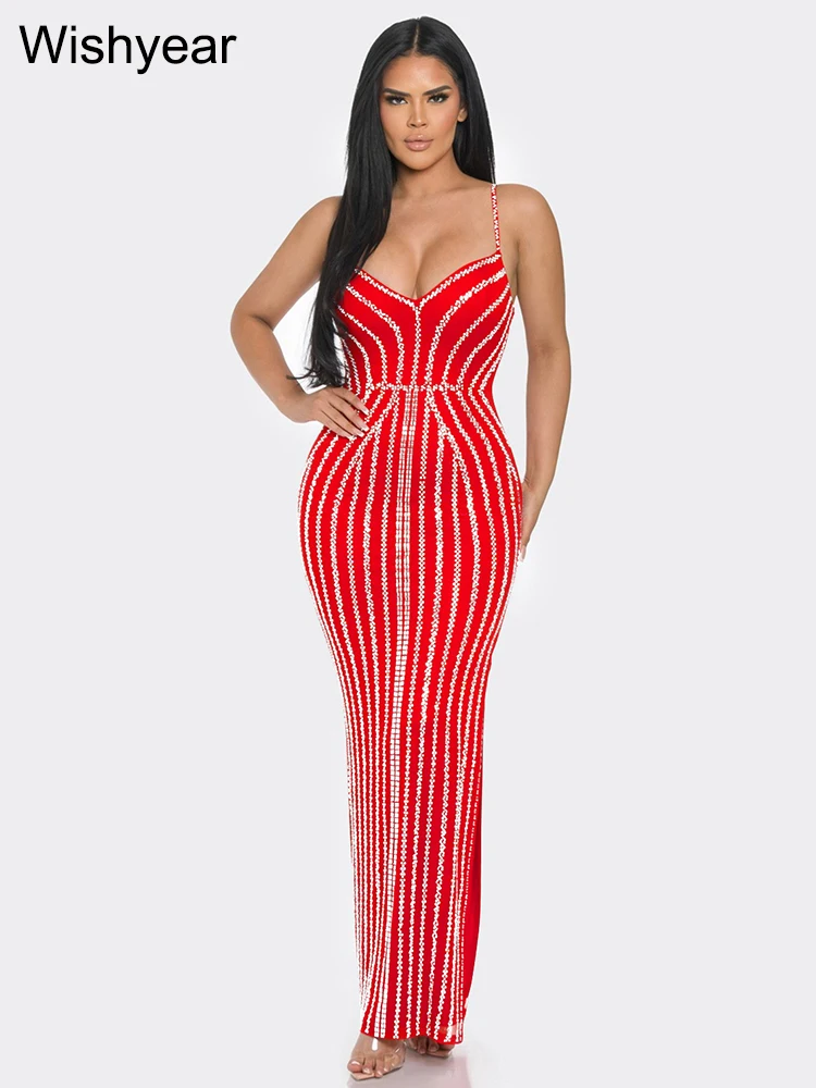 Wishyear Luxury Rhinestone Party Night Strap Sleeveless Bodycon Maxi Evening Birthday Dress for Women Prom Long Vestidos Elegant
Wishyear Luxury Rhinestone Party Night Strap Sleeveless Bodycon Maxi Evening Birthday Dress for Women Prom Long Vestidos Elegant