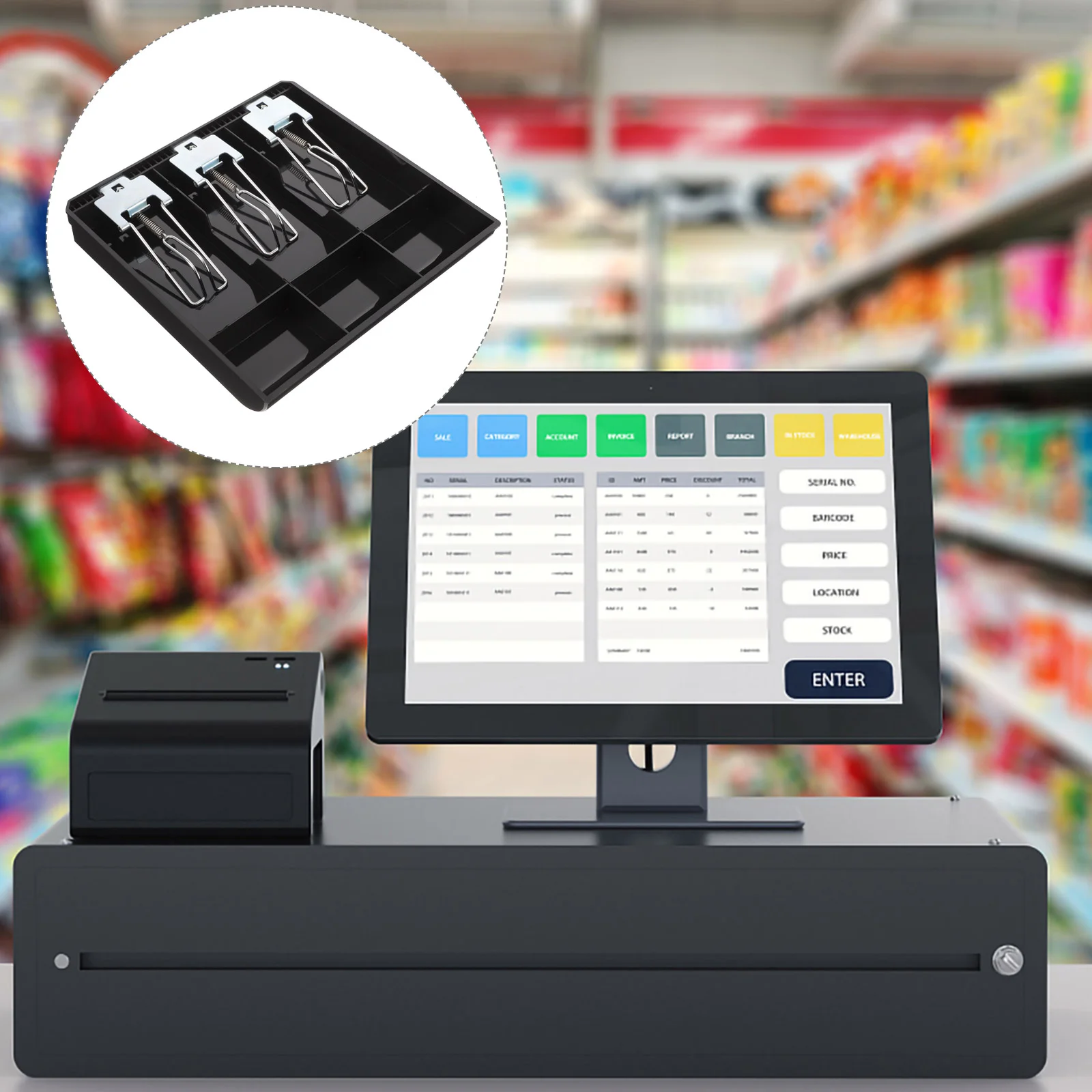 Cash Register Tray Cash Register Insert Tray Coin Money Drawer with Metal Clip Portable Cash Drawer
Cash Register Tray Cash Register Insert Tray Coin Money Drawer with Metal Clip Portable Cash Drawer