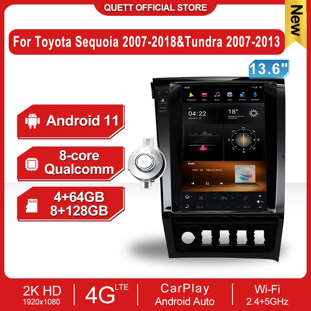 CarPlay Radio Screen For Toyota Sequoia 2007-2018 Tundra 2007-2013 Multimedia Video Player Head Unit Stereo Receiver
CarPlay Radio Screen For Toyota Sequoia 2007-2018 Tundra 2007-2013 Multimedia Video Player Head Unit Stereo Receiver