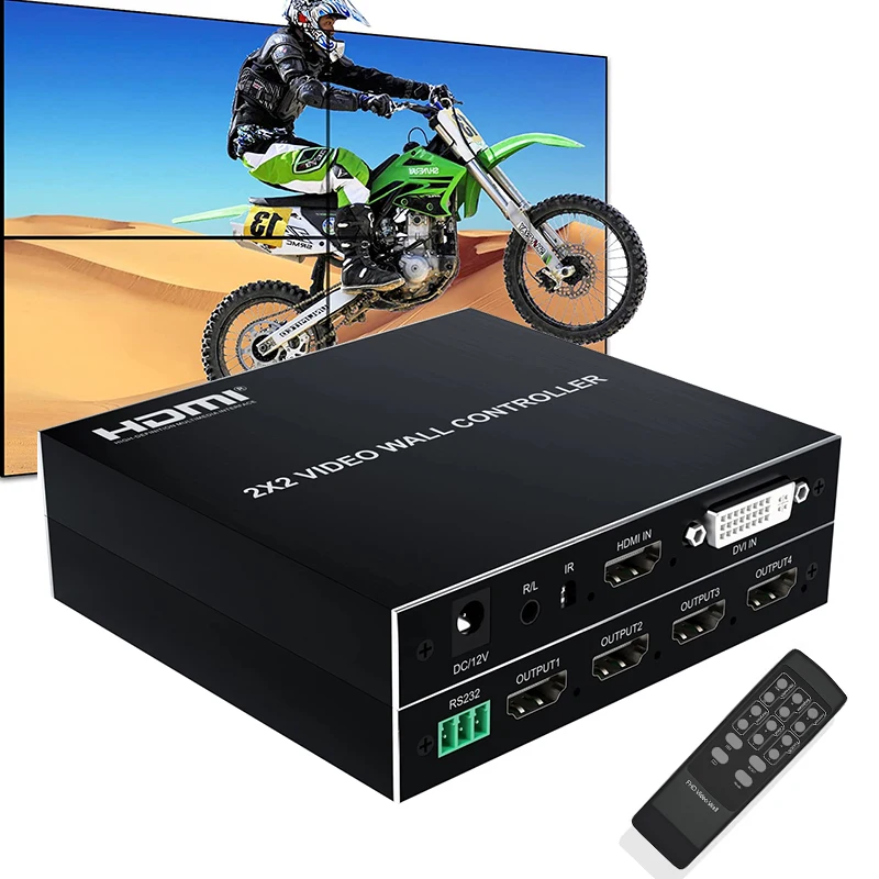 Настенный HDMI-контроллер 2x2 устройство для сращивания 1x2 3x1 4x1 1080P HDMI