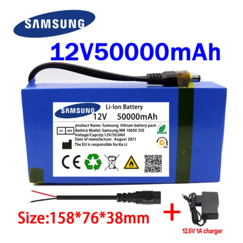 100% New Portable 12v 50000mAh Lithium-ion Battery Pack DC 12.6V50Ah Battery with EU Plug+12.6V1A Charger+DC Bus Head Wire
100% New Portable 12v 50000mAh Lithium-ion Battery Pack DC 12.6V50Ah Battery with EU Plug+12.6V1A Charger+DC Bus Head Wire